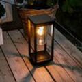 Außen Steh Lampe Garten Beleuchtung alu Laterne Retro Hof Balkon Terrassen Deko Tisch Leuchte schwarz