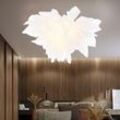 Deckenleuchte Wohnzimmerlampe Schlafzimmerleuchte Deckenlampe Küchenleuchte, Metall Textil Bommel weiß, 1x E27, d 50 cm