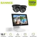 Sannce - 4CH Videoüberwachungssets 10,1 Zoll Bildschirm 2 1080P hd Kamera ir Nachtsicht Fernüberwachungs Sicherheitsüberwachungs System