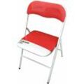 Homeness - Klappstuhl aus Innen- oder Außenstahl mit Sitz und zurück in ppcp -gepolsterten Kleider - Red - Red