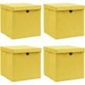 4 Stk. Aufbewahrungsboxen,Werkzeugaufbewahrung,Lagerbox mit Deckeln Gelb 32x32x32 cm Stoff CIW85440 Maisonchic