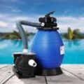 Homemiyn - Sandfilteranlage Pool Sandfilter 11000L/h Poolfilter Filteranlage 5-Wege Ventil Poolpumpe mit Filter Druckanzeige 26L Filterkessel für