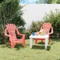 Relaxsessel,Gartenmöbel,Kinder-Gartenstühle 2 Stk. Rot 37x34x44 cm PP Holzoptik -88996
