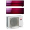 Mitsubishi - electric dual split inverter-klimagerät serie kirigamine style msz-ln 9+12 mit mxz-2f42vf ruby red r-32 wi-fi integrated colour red