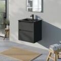 Waschtischunterschrank VIREO 60cm mit Waschbecken schwarz - Farbe wählbar