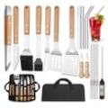 KingLux Grillbesteck-Set 21tlg. Edelstahl Grillbesteck Grillzubehör für Garten Camping