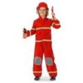 Feuerwehrmannkostüm für Kinder, rot