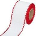 Aida-Stickband mit rotem Rand, Breite: 5 cm, 5m-Rolle