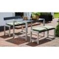 Bistrogarnitur Café - Gartenmöbel Set mit Gartenbank und Gartentisch in der Farbe Grün