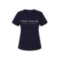 TOM TAILOR Damen T-Shirt mit Stickerei, blau, Print, Gr. M