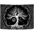 Amirror Smart Ug - Hialimern Baum des Lebens Wandteppich Trippy Mandala Wandteppich Hippie Mond und Sonne Wandteppich Schwarz Galaxie Sterne