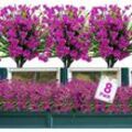 8 STüCKE UV-bestndige Outdoor Künstliche Blumen Pflanzen, 8 Zweige Faux Kunststoff Kornblume Grün Strucher Pflanzen Indoor Outdoor Hngende Pflanzer