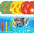 Schwimmscheiben aus EVA-Schaumstoff, 6 Stück, Schwimmscheiben für Kinder zum Schwimmen lernen, Schwimmhilfen für Kinder im Poolwasser, Alter 2–6, zum