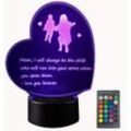 Amirror Smart Ug - Muttertagsgeschenke von Tochter oder Sohn, beste Mutter, Geburtstagsgeschenke, herzförmige 3D-Lampe mit Gedicht für Mutter, die