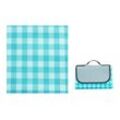 Lycxames - Picknickdecke 150 x 100 cm, Faltbar wasserdichte Stranddecke mit Tragegriff für Outdoor, Camping, Park, Garten - blau-weiß kariert
