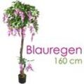Blauregen Wisteria Glyzinie Kunstpflanze Künstliche Pflanze 160 cm Kunstblume Innendekoration Kunst Pflanze wie echt im Topf Decovego