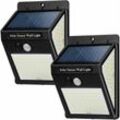 Solar-Bewegungsmelder für den Außenbereich, 3 Modi, IP65, wasserdicht, Solarleuchte für den Außenbereich, [2er-Pack mit 144 LEDs] Kabellose