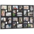 Xxl Bilderrahmen Collagen für 24 Bilder in 10 x 15, Hoch- oder Querformat, Kunststoff, HxB 57 x 86 cm, schwarz - Relaxdays