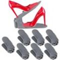 8er Set Schuhstapler verstellbar, Schuhorganizer für hohe & flache Schuhe, rutschfest, h 11,5-20cm, dunkelgrau - Relaxdays