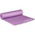 Yogamatte, 1 cm dick, für Pilates, Fitness, gelenkschonend, mit Tragegurt, Gymnastikmatte 60 x 180 cm, lila - Relaxdays