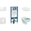 Duofix - Installationselement für Wand-WC mit Betätigungsplatte SIGMA30, weiß/Chrom glänzend + wc Alpha und wc Sitz 111.300.00.5 ND5 - Geberit