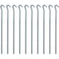 Amanka - steel Pegs with hook 10pcs 25cm AMA-208 for meadows lawns - silber