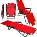 Amanka - Campingstuhl Liegestuhl Freizeitliege Sonnenliege Strandliege Campingliege Klappliege Liege incl. Auflage 178cm Rot - rot