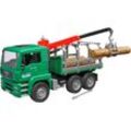 Bruder® Spielzeug-Forstmaschine MAN Holztransporter mit Ladekran 43 cm (02769), Made in Europe, grün