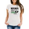 Print-Shirt Damen T-Shirt Mama Oma Tante Patentente 2021 loading Geschenk für werdende [object Object] Schwangerschaft Geburt Baby Slim Fit Moonworks® mit Print
