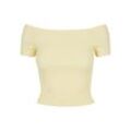 URBAN CLASSICS T-Shirt Urban Classics Damen Ladies Off Shoulder Rib Tee (1-tlg), gelb