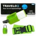 MAVURA Koffergurt TRAVELOX Reise-Set Kofferband Gepäckgurt Grün mit