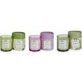 Duftkerze 3er Set Mehrfarbig Sojawachs mit Baumwolldocht im Glas in der Dose Duftnoten: Weißer Tee Lavendel Jasmin Geschenkset - Grün