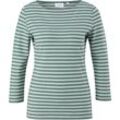 comma, CASUAL IDENTITY Shirt, 3/4-Ärmel, Streifen-Look, für Damen, grün, 36