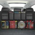 Kofferraum-Organizer, 9 Taschen, Auto-Aufbewahrungstasche, Rücksitz-Aufbewahrung, hängende Rückenlehnen-Aufbewahrung mit 3 Verstellgurten für suv und