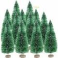 Weihnachtsbaum Mini-Miniatur-Weihnachtsbaum-Dekoration Tisch-Weihnachtsbaum für Heimwerker-Schlafzimmer (grüner Weihnachtsbaum, 8,5 cm – 12 Stück)