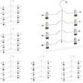 6 x Mehrfachbügel im Set, Kleiderbügel für Röcke oder Hosen, Bügel mit Klammern, platzsparend, rutschfest, silber
