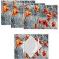 Platzset, Artipics Tischset Red Poppies Abwaschbar 4 STK je 42 x 30 cm