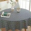 Runde Tischdecke, 120 cm, Baumwoll- und Leinenstoff, Twill-Tischdecke, einfacher nordischer Stil, frisch, langlebig, wiederverwendbar, knitterfrei,