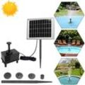 Aufun - Solar Springbrunnen mit 2W Monokristalline Solar Panel , Solar Teichpumpe Wasserpumpe Wasserspiel Fontäne Pumpe für Garten, Kleiner teich,