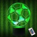 Lycxames - Kinder Nachtlicht Fußball 3D optische Täuschung Lampe mit Fernbedienung 16 Farben ändern Fußball Geburtstag Weihnachten Geschenkidee für