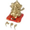 Eosnow - Ganesha Elefanten-Gott-Statuen, solarbetrieben, indische Ganesha-Idol-Figur für Auto-Armaturenbrett, Heimdekoration, Kunsthandwerk, Gold