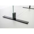 Standfuß längs quer für 6 mm ESG-Glas Länge: 350 mm, Aluminium, schwarz lackiert