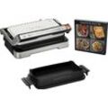 Kontaktgrill TEFAL "OptiGrill 4in1 XL GC784D" Kontaktgrill_Standgrill_Tischgrill_Teppanyakigrill silberfarben (silber) Kontaktgrills