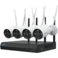 Reolink 4K WLAN Überwachungskamera Aussen Set, 12CH WLAN NVR mit 2TB HDD und 4X 8MP Wi-Fi 6 Überwachungskamera, Personen/Fahrzeug/Tiererkennung,