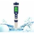 Elektronischer PH-Meter-Tester, 5-in-1 PH-Tester, Taschenthermometer, Wasserqualität, ph, ec, Salz, tds für Zuhause, Pool, Aquariumwasser