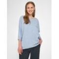 PETER HAHN Strickpullover Damen Schurwolle meliert, hellblau