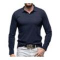 AFAZ New Trading UG Langarm-Poloshirt Poloshirt Herren Langarm Polo Baumwolle Slim T-Shirt Normale Passform