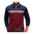 AFAZ New Trading UG Langarm-Poloshirt Poloshirt Herren Polo Langarm Normale Passform Baumwolle Slim T-Shirt