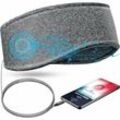 Tovbmup - Musik-Schlaf-Stirnband mit Kopfhörern, 3,5 mm kabelgebundenes, weiches, elastisches Reise-Stirnband mit schlankem Lautsprecher, bequeme