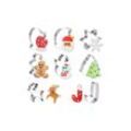 Set mit 8 weihnachtlichen Ausstechern aus Edelstahl Keksform Shortbread Plätzchen Ausstecher in Form von Weihnachtsmann, Schneeflocke, Weihnachtsbaum